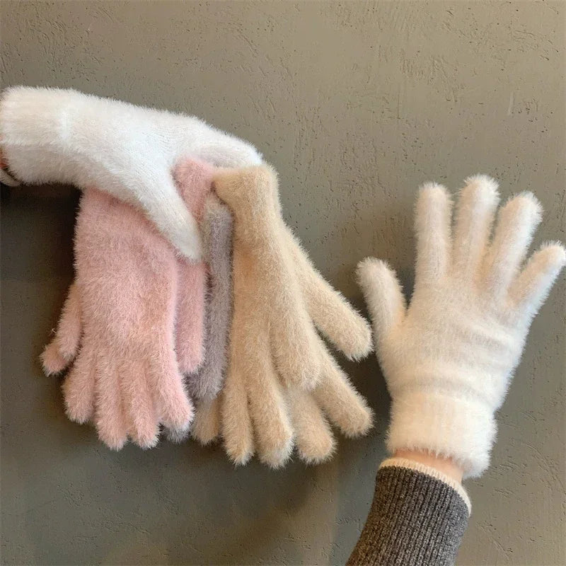 Soft Plush Winter Gloves for Women