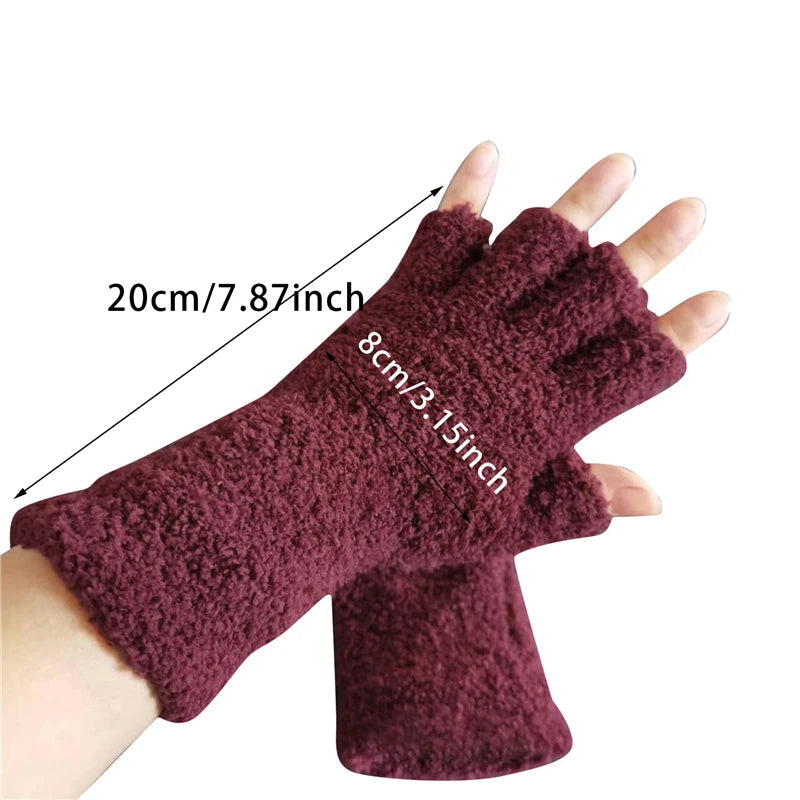 Winter Comfort Knit Half Finger Gloves
