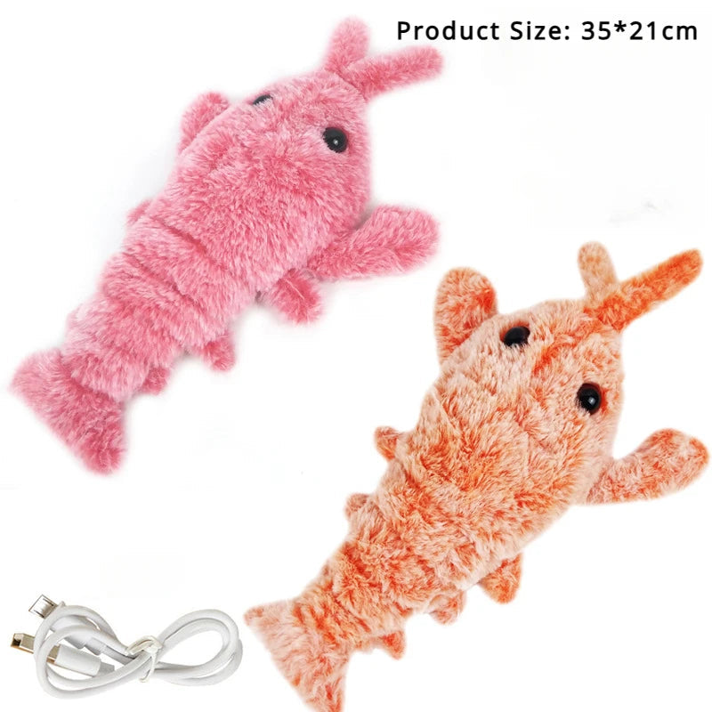 Electric Jumping Shrimp Pet Toy