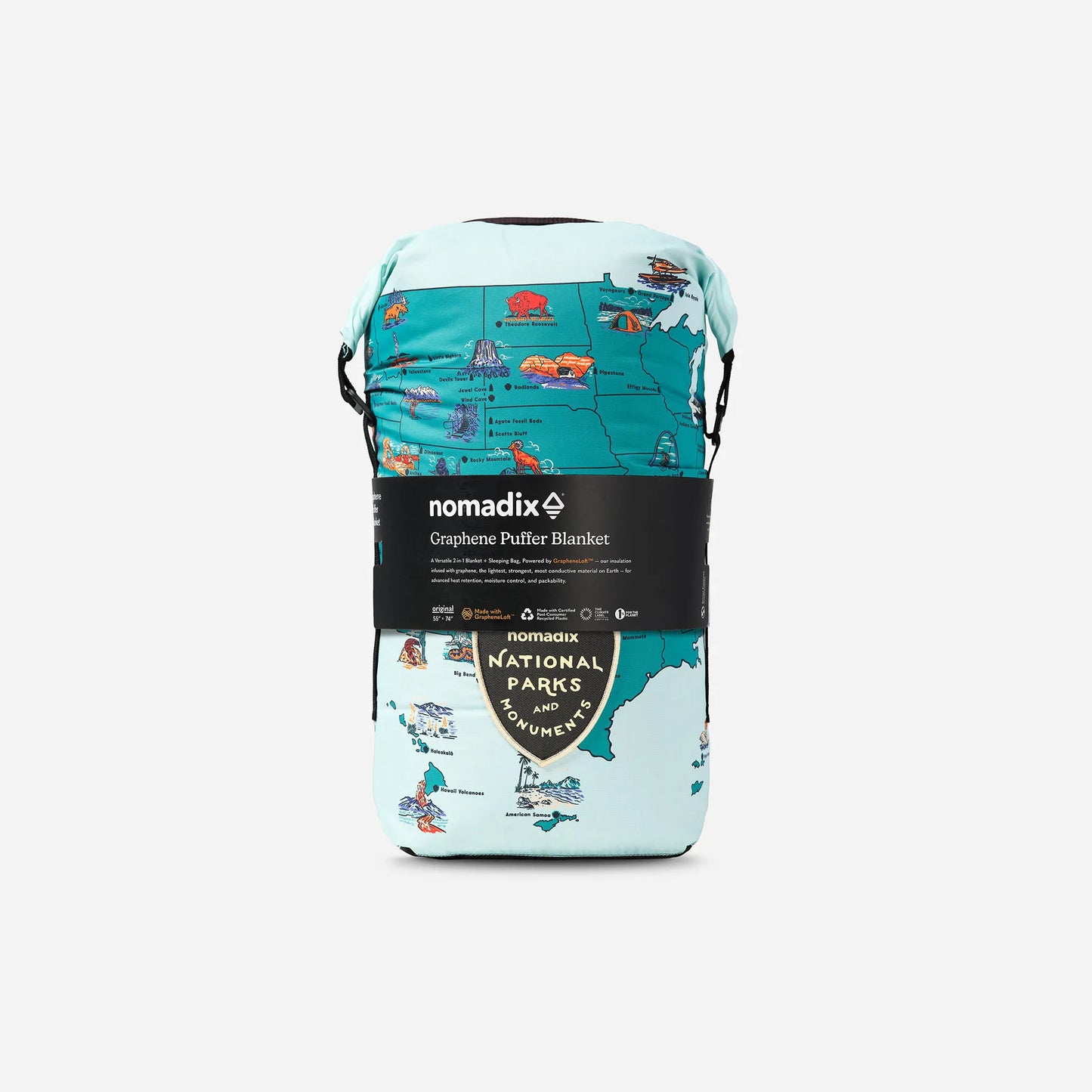 Graphene Puffer Blanket: National Parks and Monuments Map