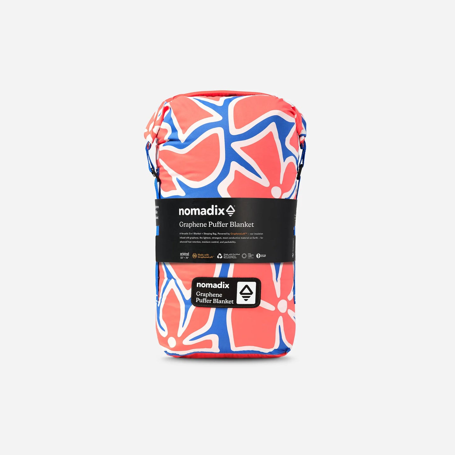 Graphene Puffer Blanket: Wild Flowers Stellar Blue Red