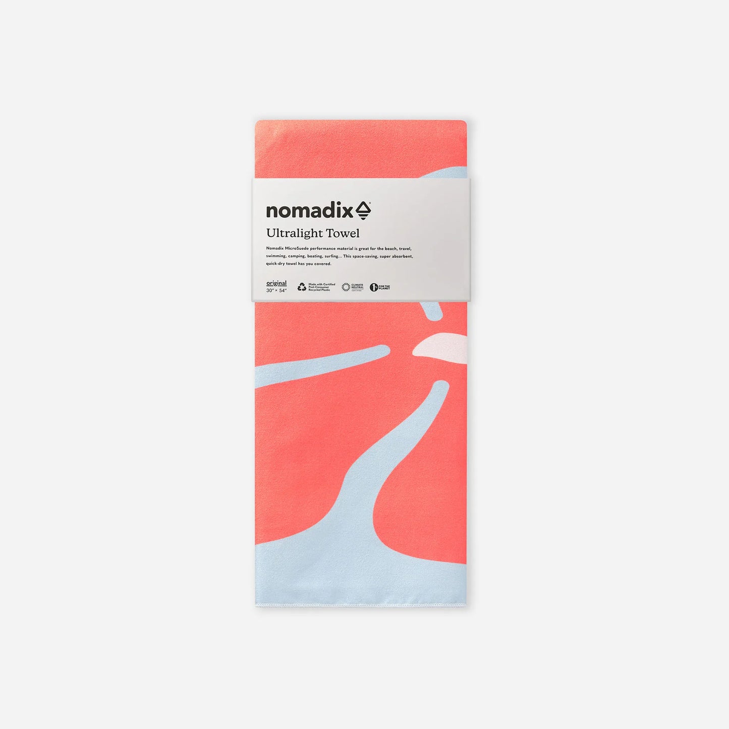 Ultralight Towel: Happy Flowers Warm Blue Red