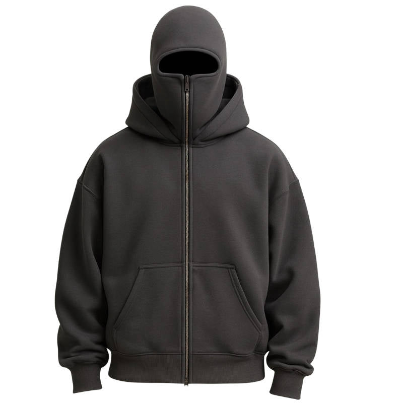Unisex Full Zip Balaclava Hoodie