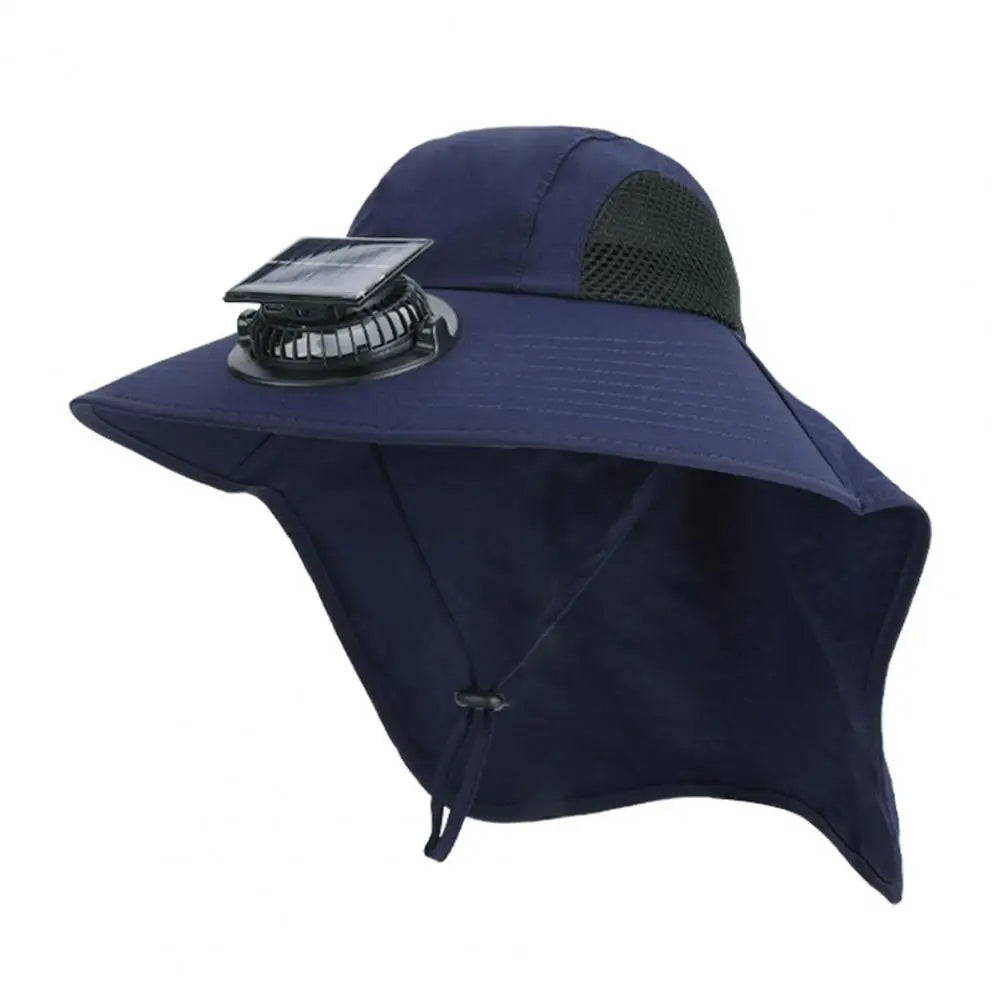 Solar Fan Hat with Wide Brim