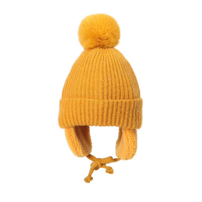 Kids Knit Beanie Winter Hat with Earflaps