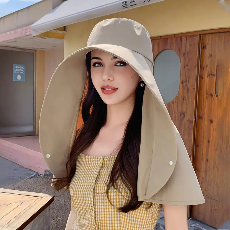 Elegant Wide Brim Sun Protection Shawl