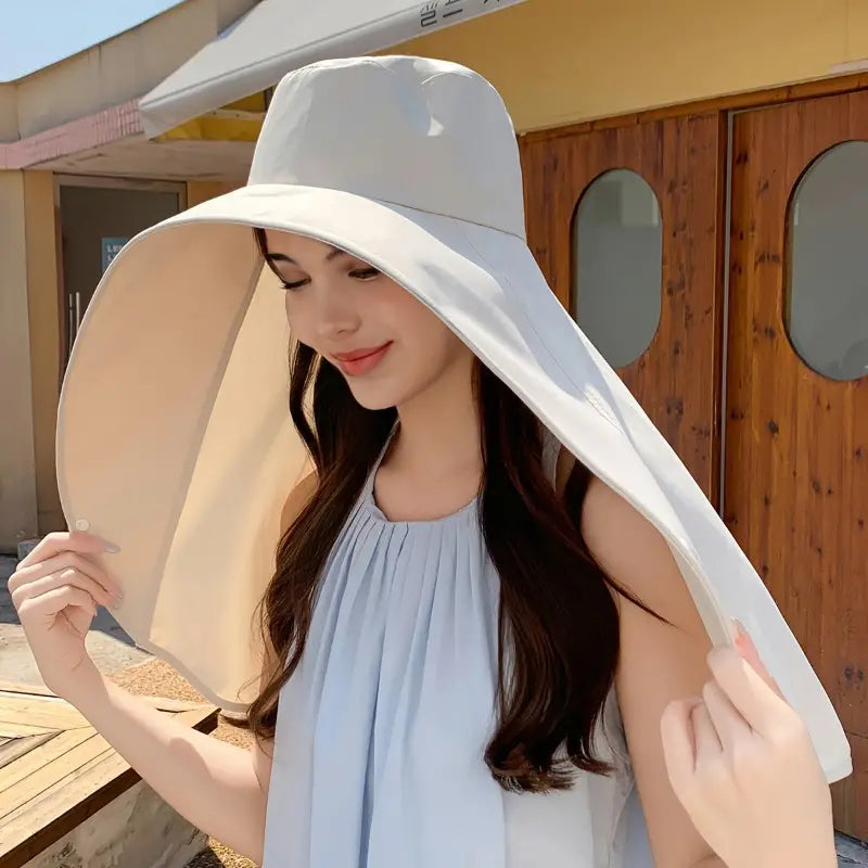 Elegant Wide Brim Sun Protection Shawl