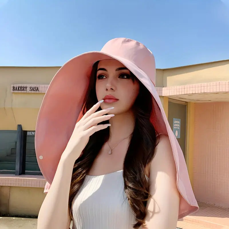 Elegant Wide Brim Sun Protection Shawl