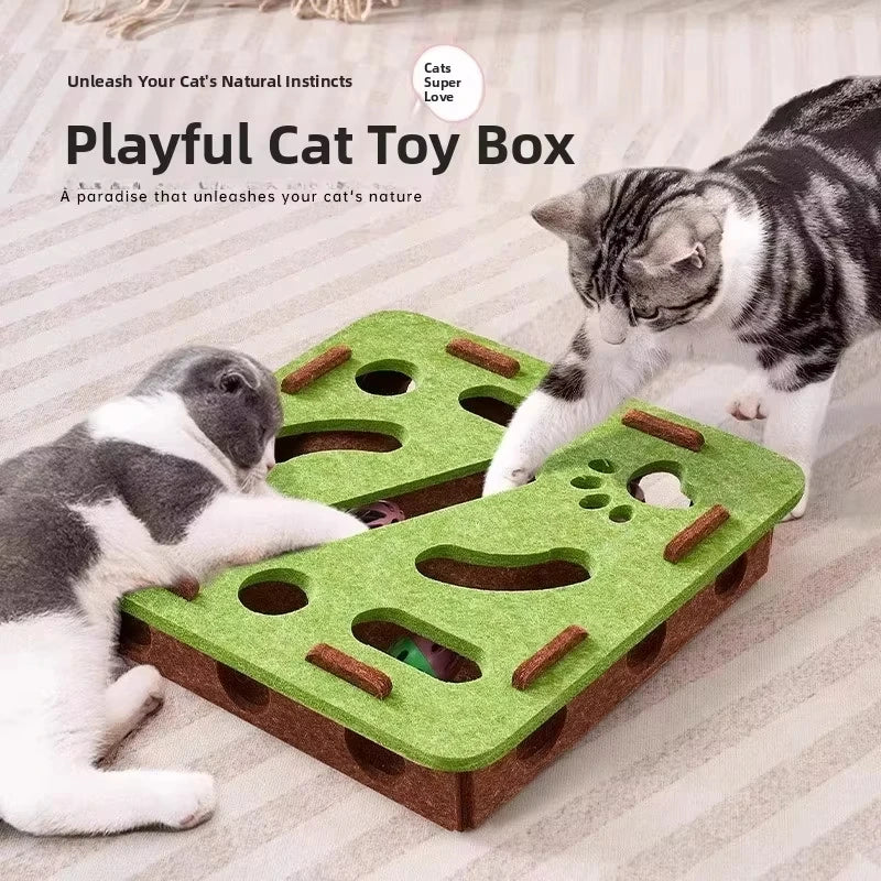 Felt Interactive Cat Puzzle Toy Box