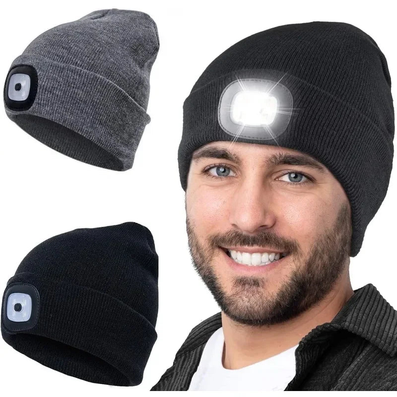 Rechargeable LED Beanie Hat for Winter