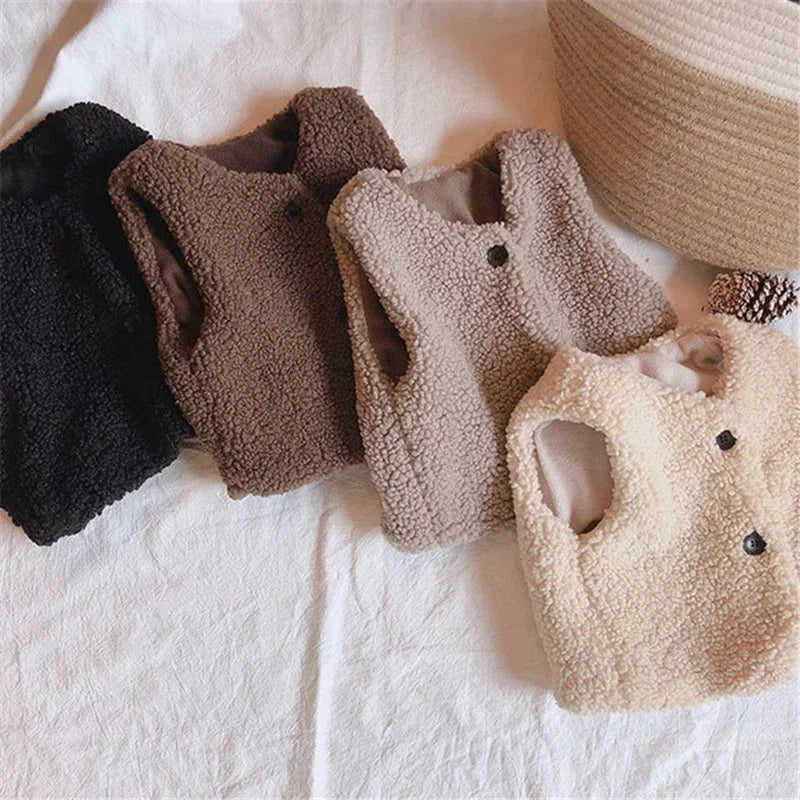 Kids Lamb Wool Winter Waist Coat