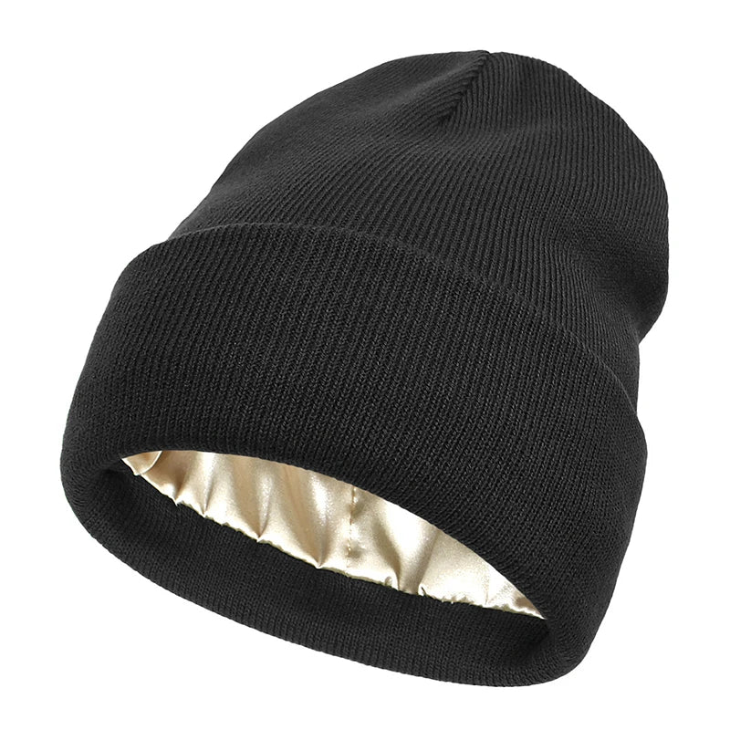 Satin Lined Hat Beanie Cap for Women