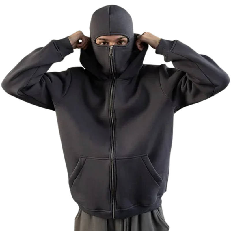 Unisex Full Zip Balaclava Hoodie