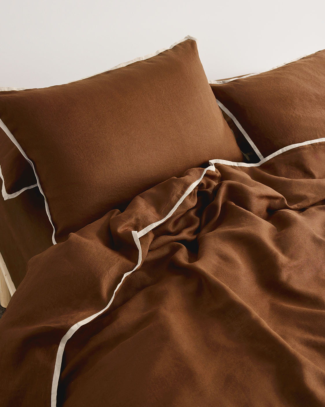 Linen Quilt Cover - Toffee