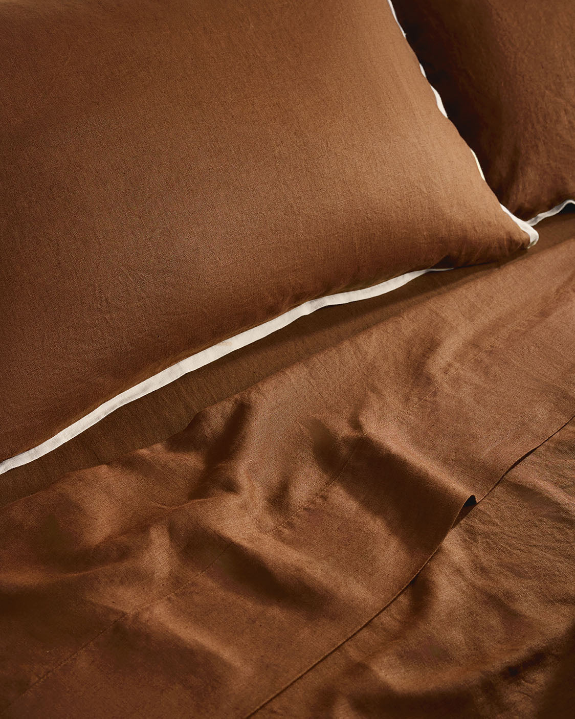 Linen Fitted Sheet - Toffee