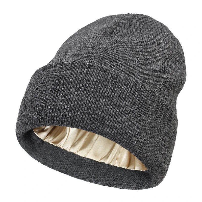 Satin Lined Hat Beanie Cap for Women
