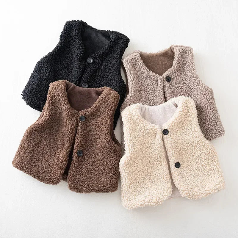 Kids Lamb Wool Winter Waist Coat