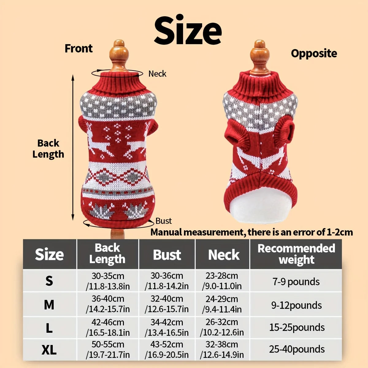 Knitted Dog Christmas Sweater for Small Pets