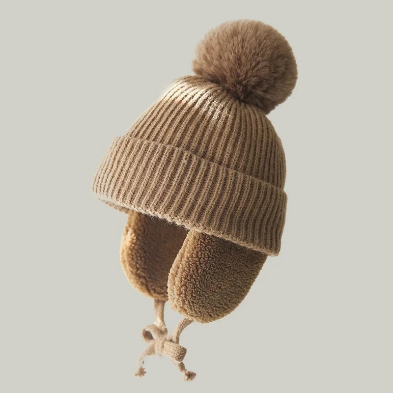 Kids Knit Beanie Winter Hat with Earflaps