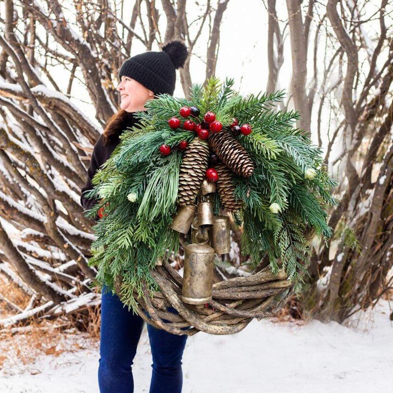Farmhouse Christmas Wreath, Boho Wreath, Holiday