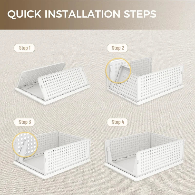 Stackable Plastic Drawer Closet Organizer