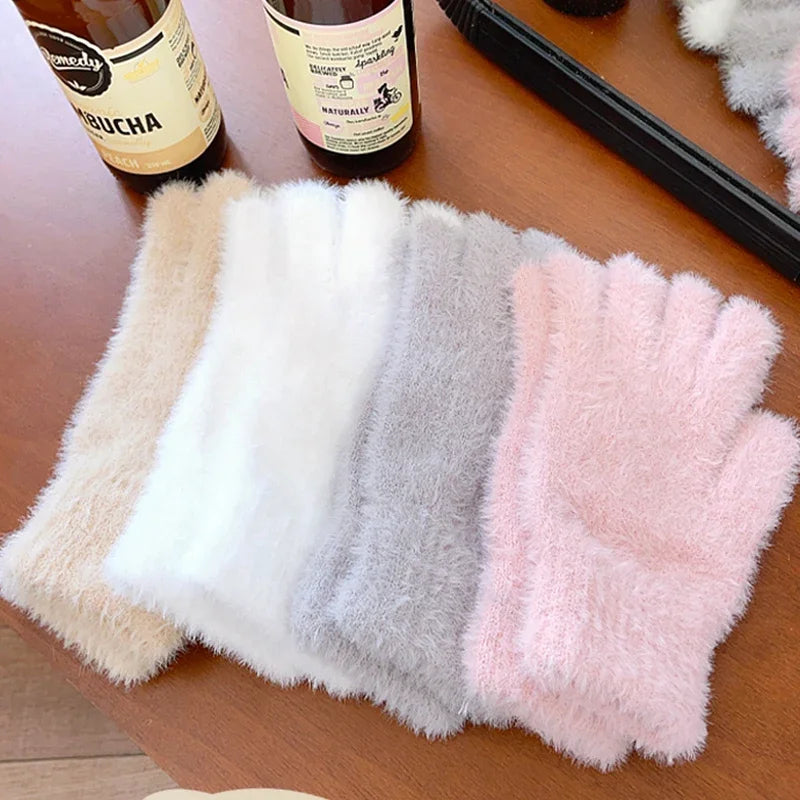 Soft Plush Winter Gloves for Women