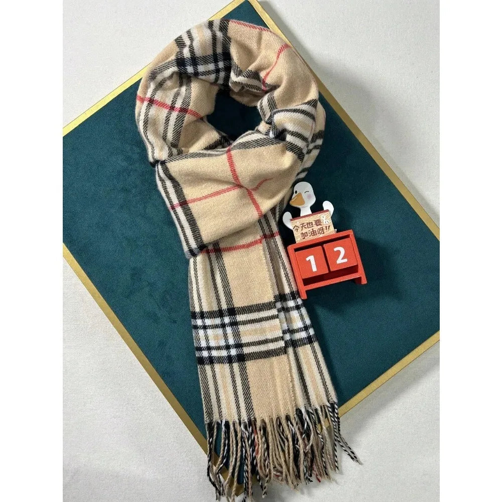 Plaid Cashmere Feel Winter Scarf and Neck Warmer