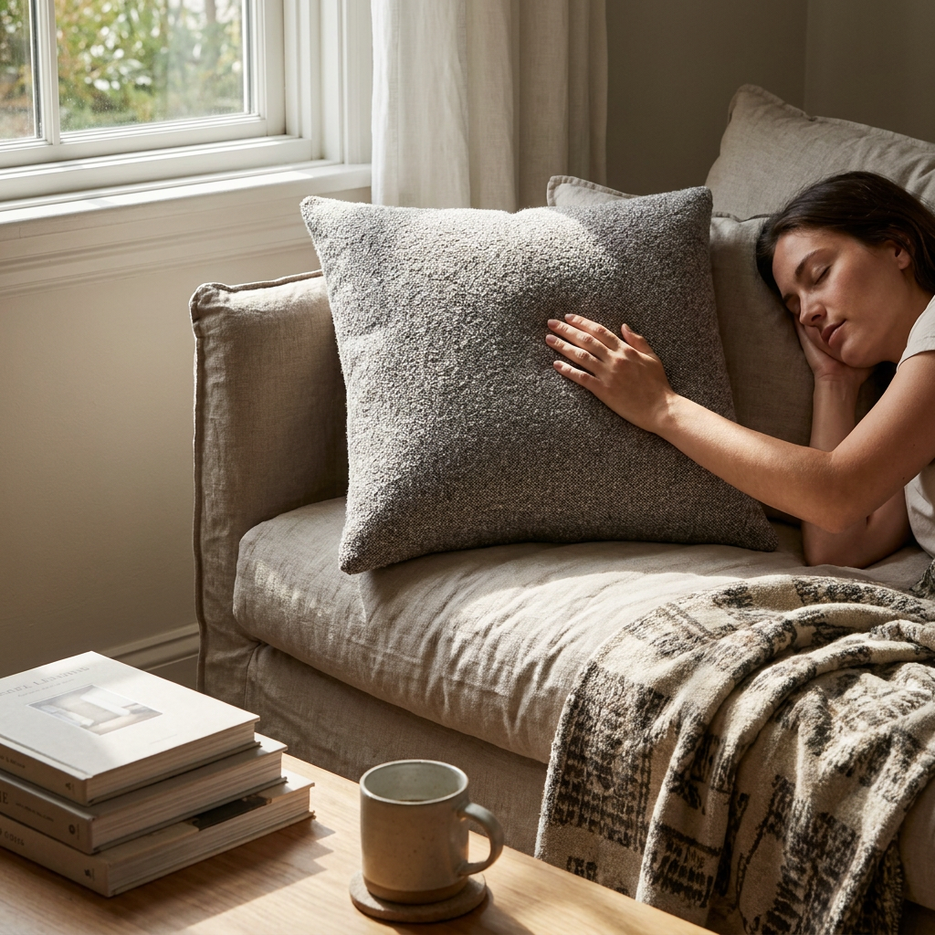Big Boucle - Stone Cushion lifestyle