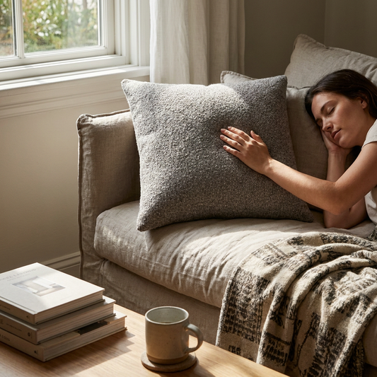 Big Boucle - Stone Cushion lifestyle
