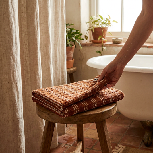Bath Sheet - Terracotta lifestyle