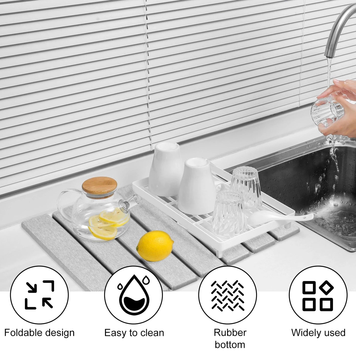 Foldable Diatomite Stone Dish Drying Mat