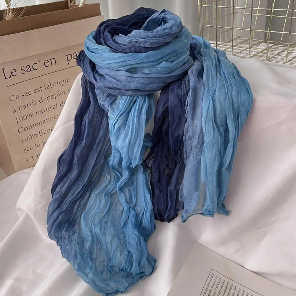 Soft Gradient Cotton Shawl Ladies Winter Scarf