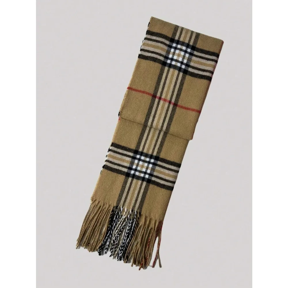 Plaid Cashmere Feel Winter Scarf and Neck Warmer