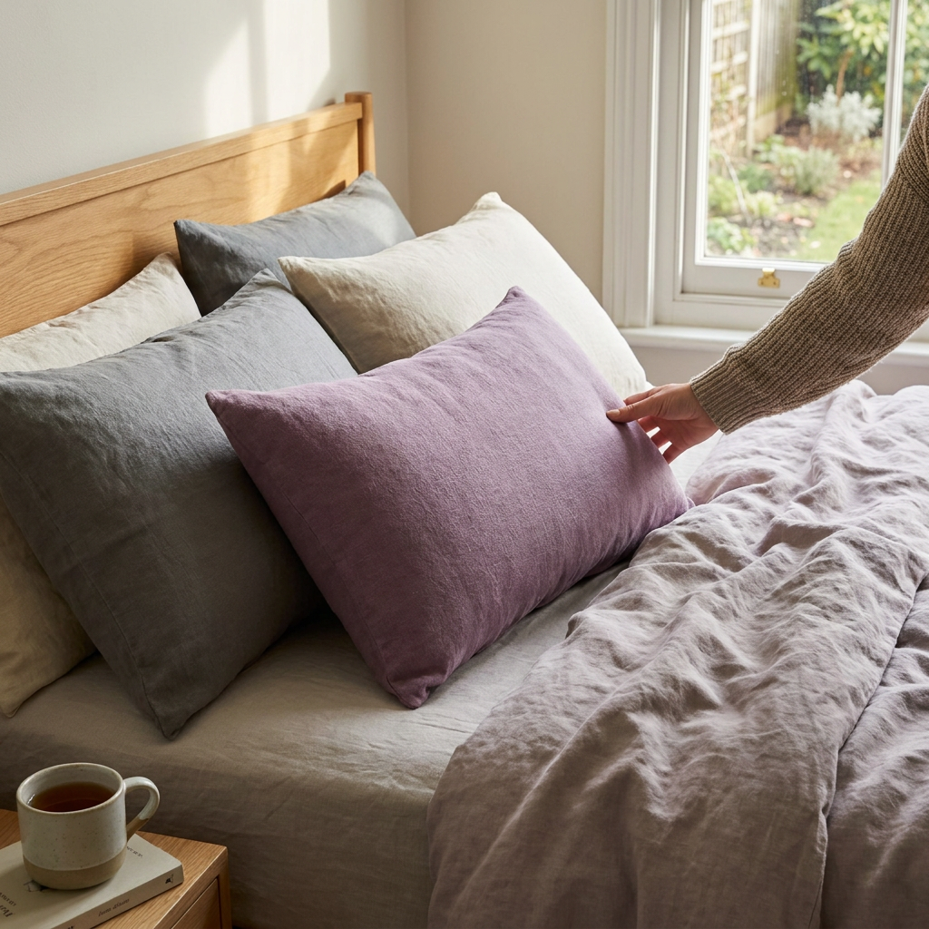 Lumbar Linen - Mauve lifestyle