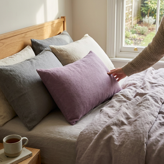 Lumbar Linen - Mauve lifestyle