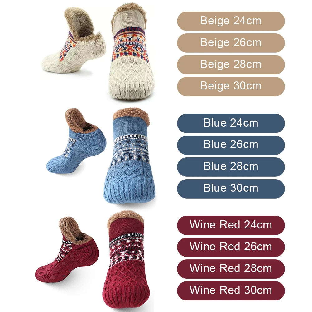 Knitted Slipper Socks with Fleece Lining
