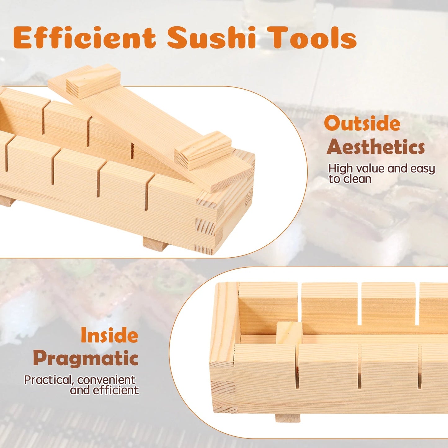 Handcrafted Wooden Sushi Maker Press Mold