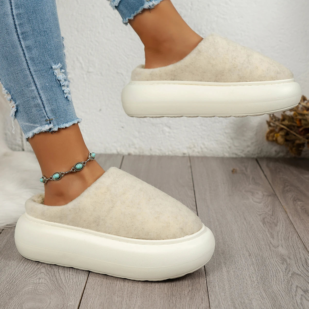 Warm Plush Indoor Winter Slippers for Women