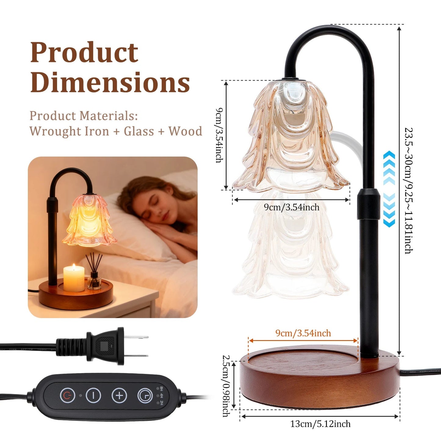 Flower Dimmable Candle Warmer Lamp