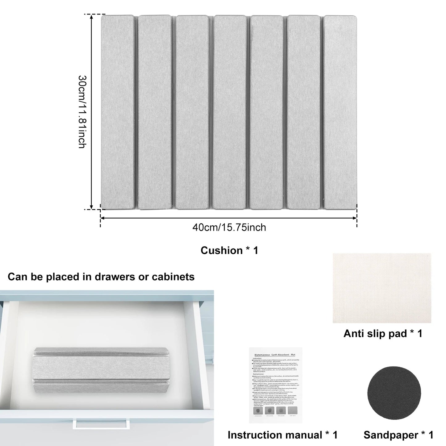 Foldable Diatomite Stone Dish Drying Mat