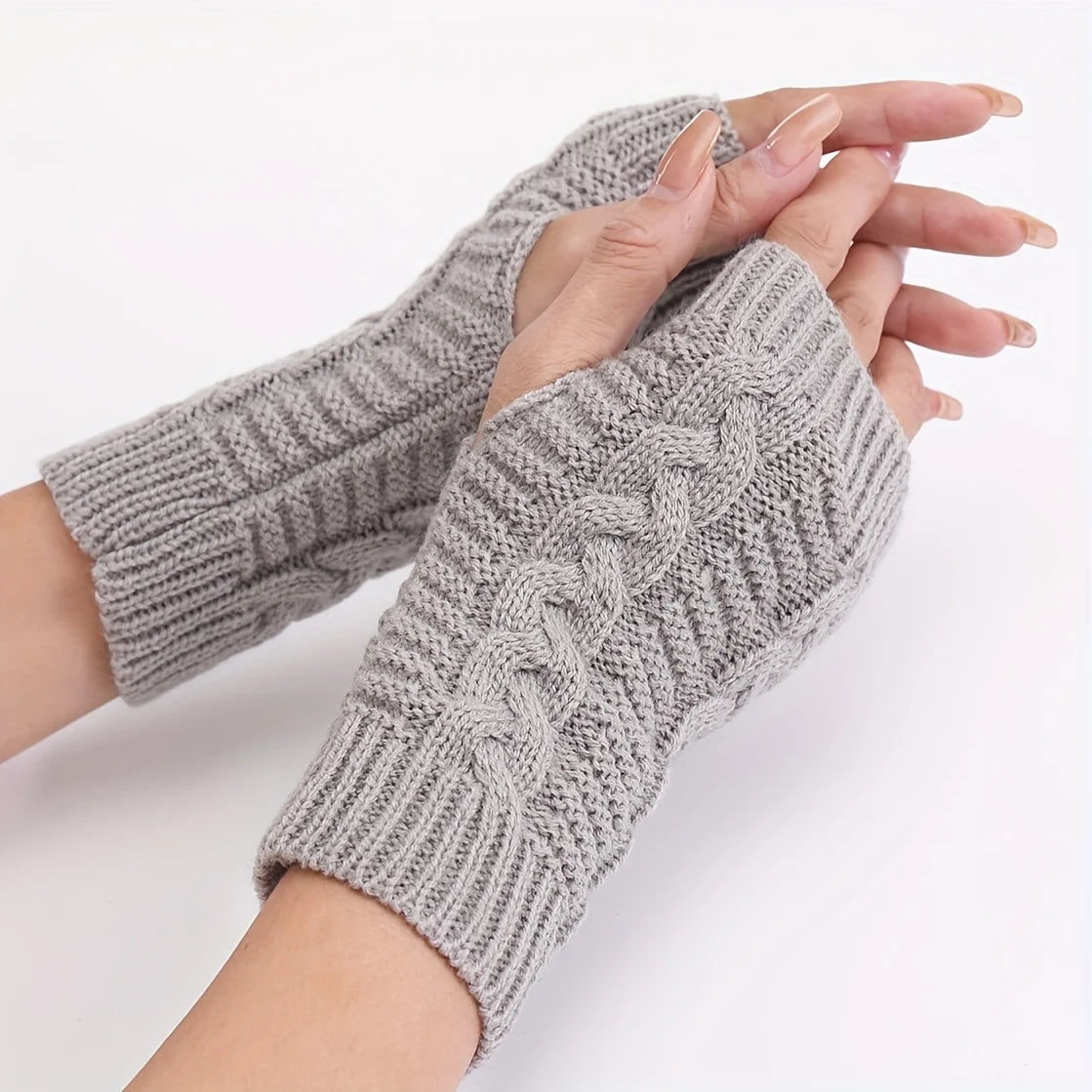 Knit Womens Winter Fingerless Gloves