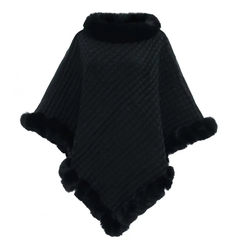 Faux Fur Shawl Cloak for Women