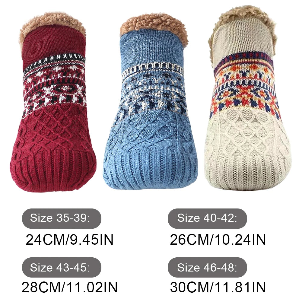 Knitted Slipper Socks with Fleece Lining
