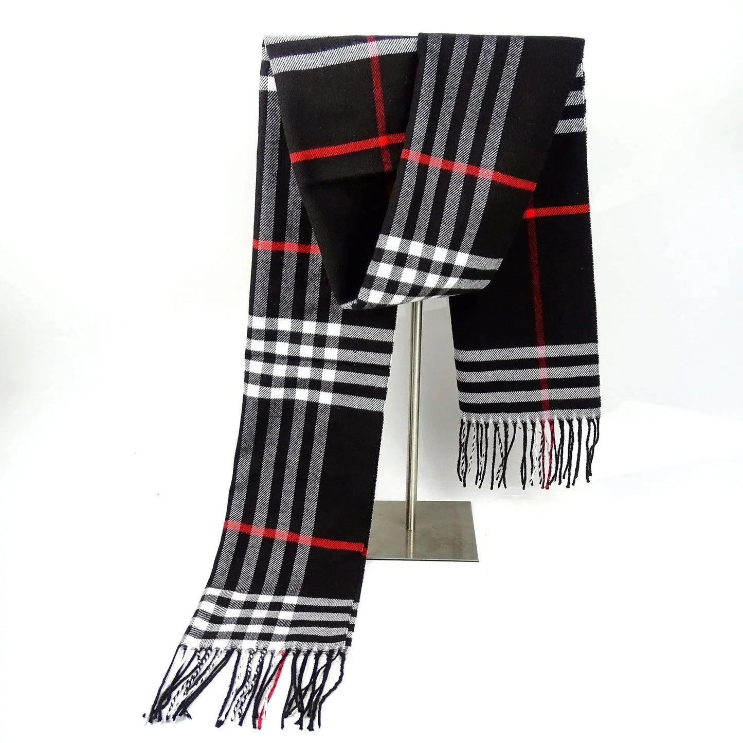 Plaid Cashmere Feel Winter Scarf and Neck Warmer