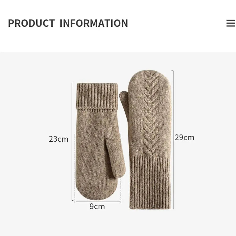 Double Layer Fleece Lined Winter Mittens
