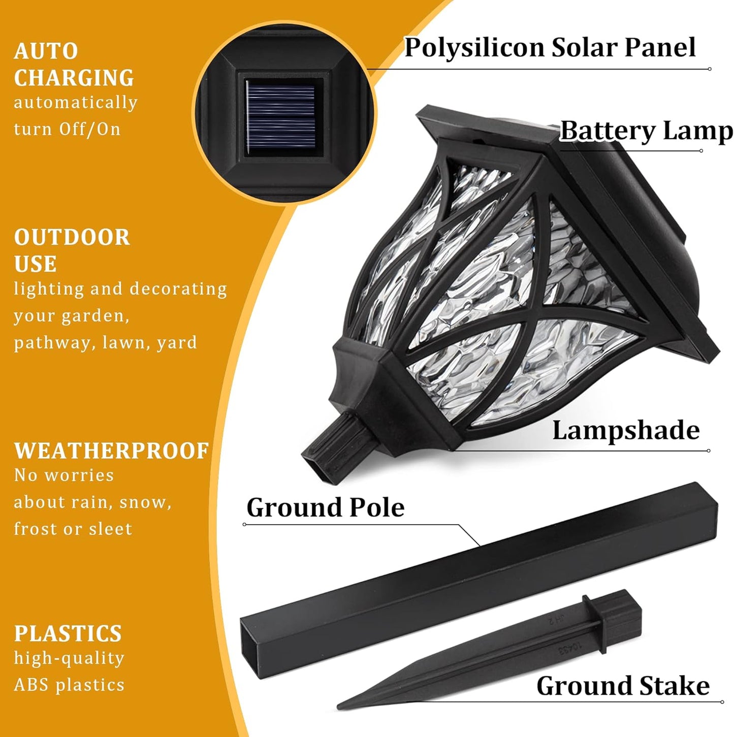 6 Pack Led Solar Pathway Garden