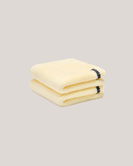 2 Pack Face Washer - Custard