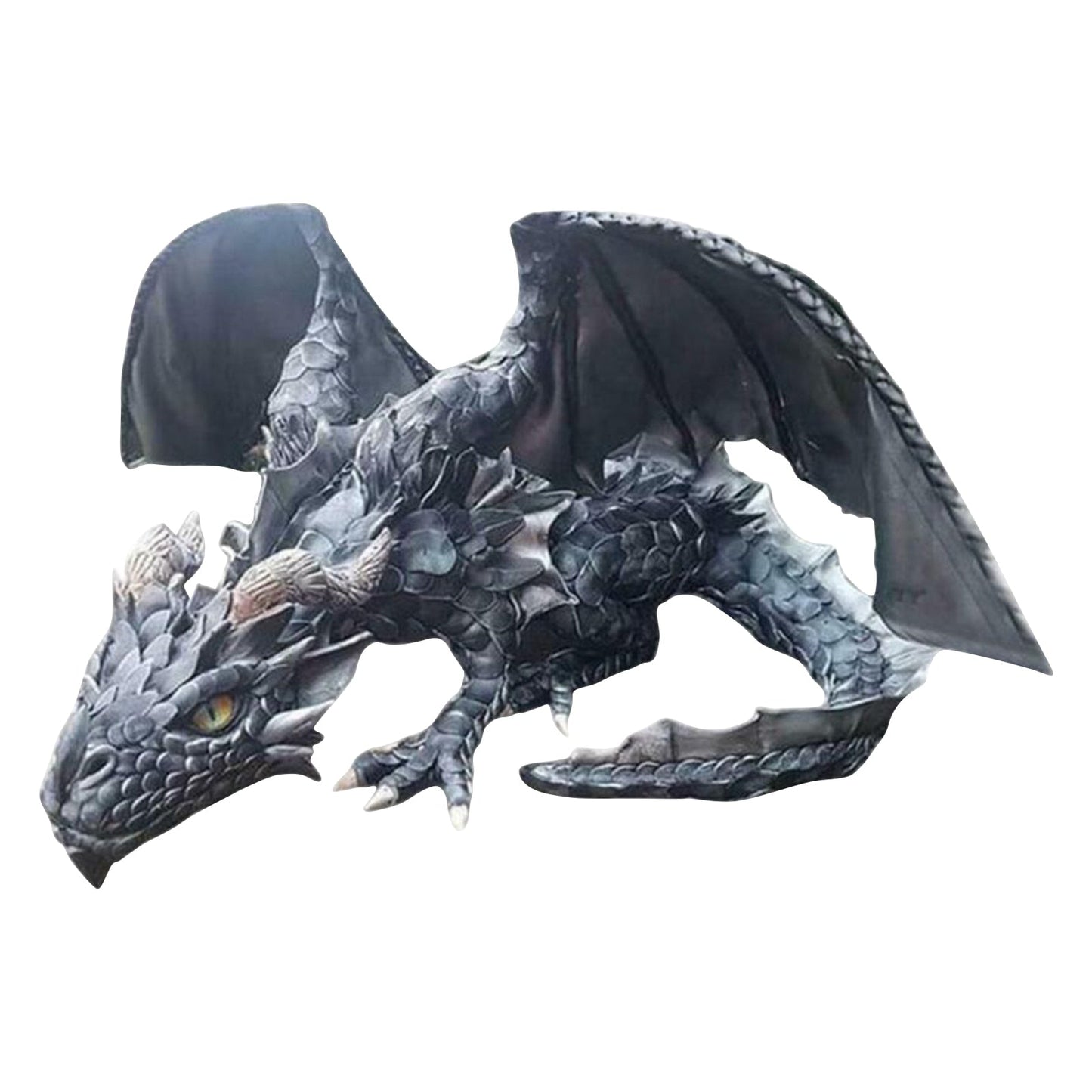 Crouching Dragon Guardian Statue: Gothic Outdoor