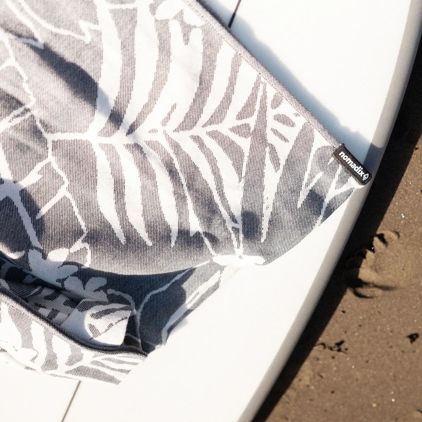 Organic Cotton Travel Towel: Retro Palms Black