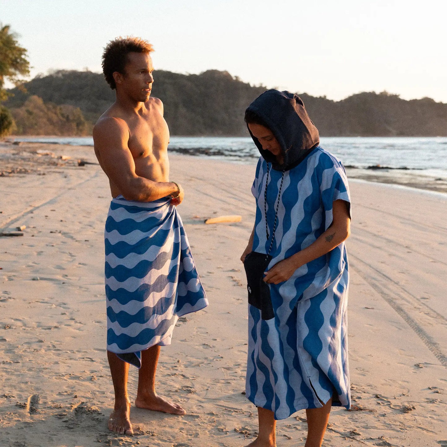 Changing Poncho: Slack Tide Coastal Blue